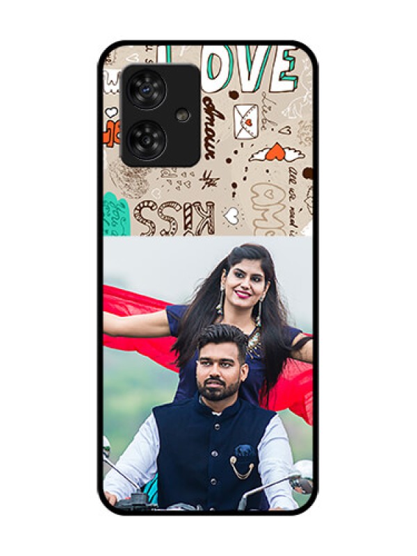 Custom Motorola Moto G64 5G Custom Metal Phone CaseLove Doodle Pattern