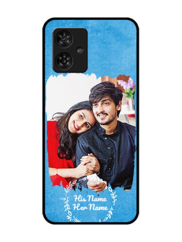 Custom Motorola Moto G64 5G Custom Metal Phone CaseBlue Color Vintage Design