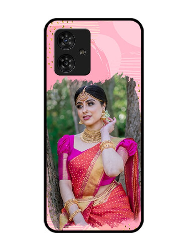 Custom Motorola Moto G64 5G Custom Metal Phone CaseGold Glitter Splash Design