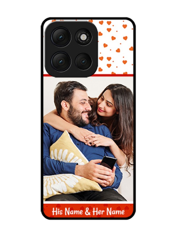 Custom Motorola G86 Power 5G Custom Metal Phone Case - Orange Love Symbol Design