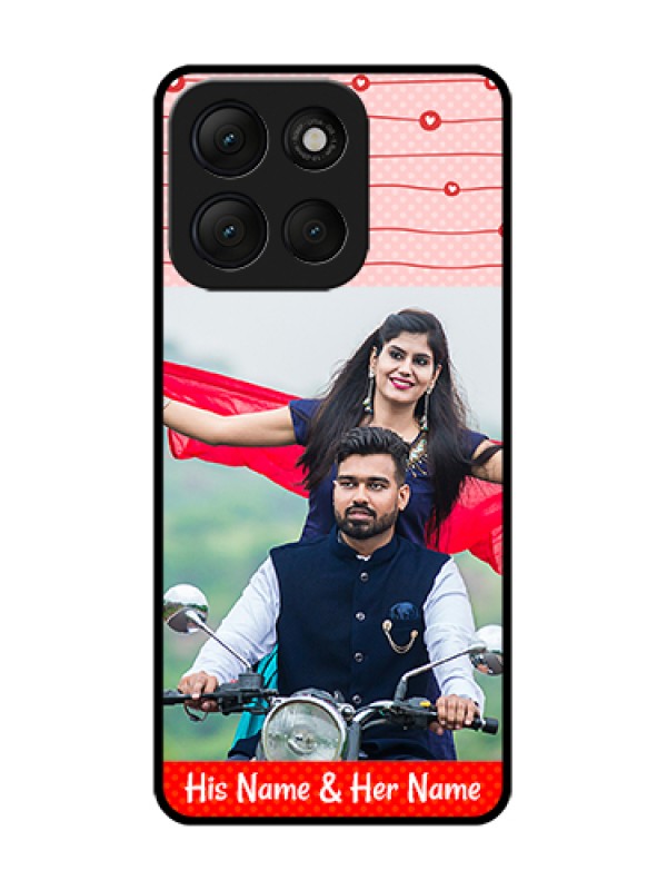 Custom Motorola G86 Power 5G Custom Metal Phone Case - Red Pattern Case Design