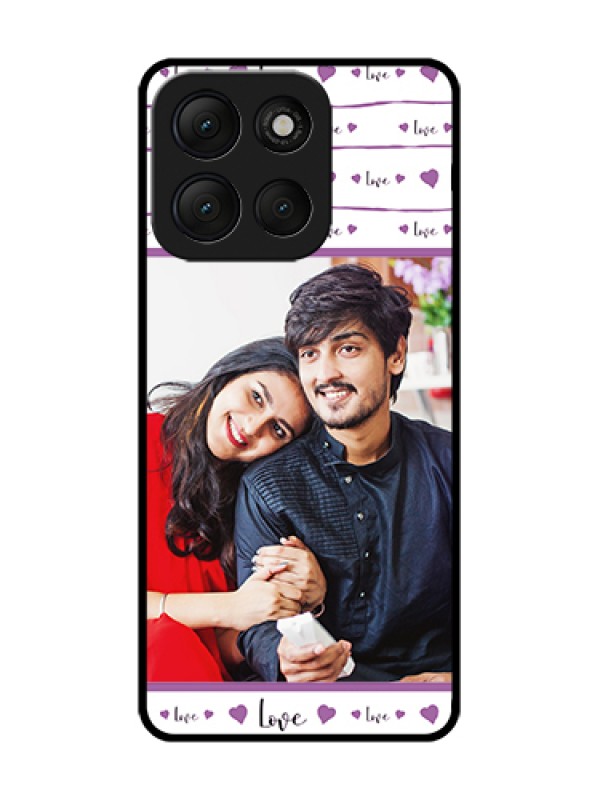 Custom Motorola G86 Power 5G Custom Metal Phone Case - Couples Heart Design