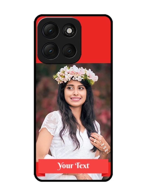 Custom Motorola G86 Power 5G Custom Metal Phone Case - Simple Red Color Design