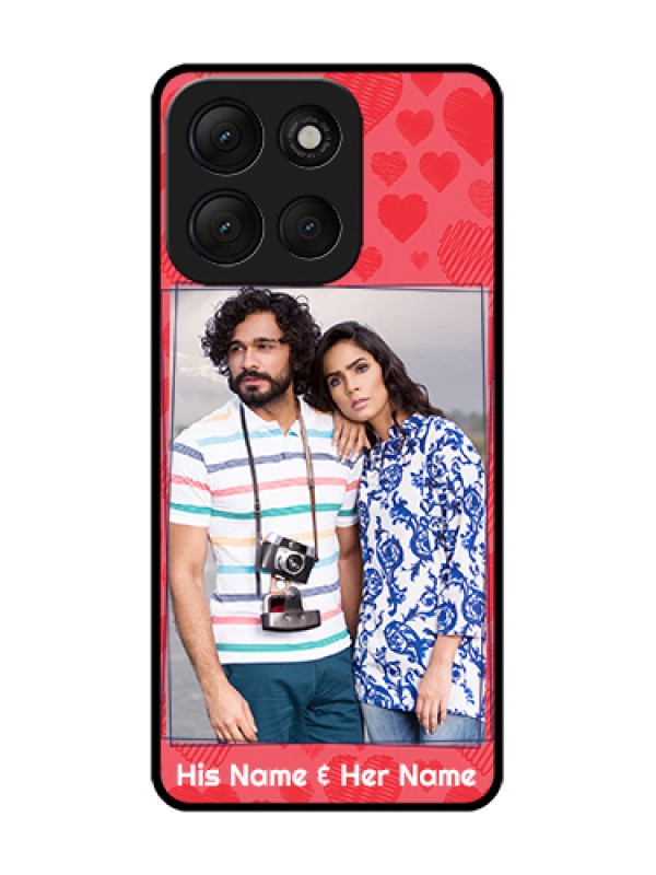 Custom Motorola G86 Power 5G Custom Metal Phone Case - With Red Heart Symbols Design