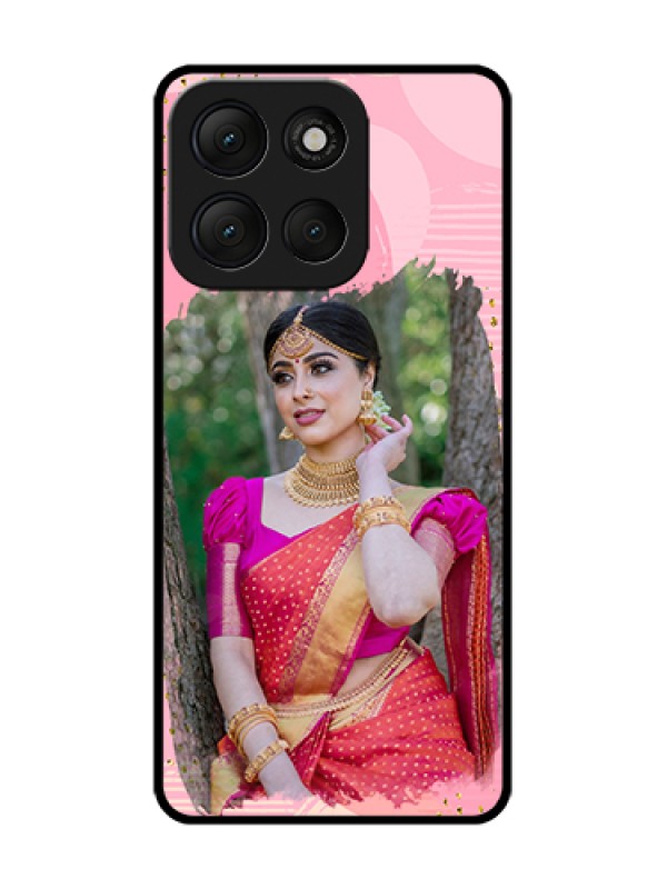 Custom Motorola G86 Power 5G Custom Metal Phone Case - Gold Glitter Splash Design