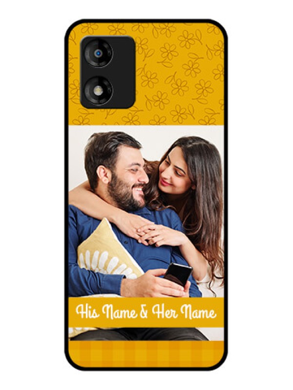 Custom Motorola Moto E13 Custom Metal Phone CaseYellow Floral Design