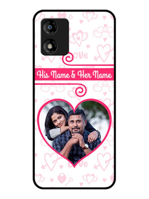 Custom Motorola Moto E13 Custom Metal Phone CaseHeart Shape Love Design