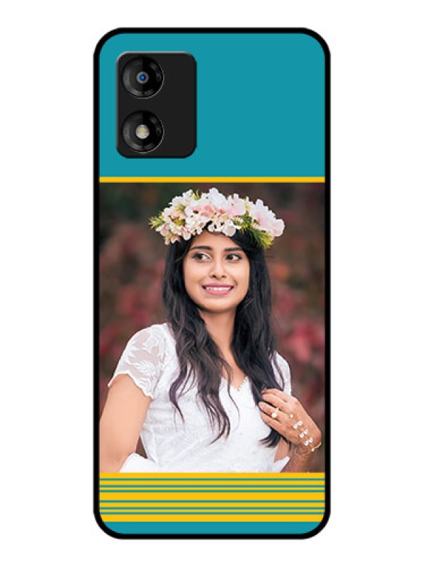 Custom Motorola Moto E13 Custom Metal Phone CaseYellow and Blue Design