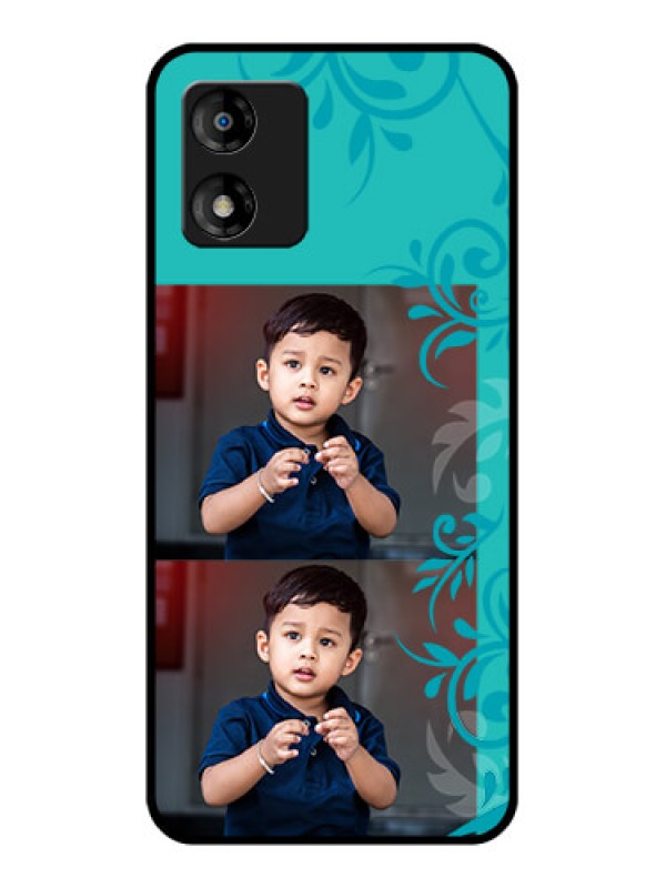 Custom Motorola Moto E13 Custom Metal Phone CaseWith Photo And Green Floral Design