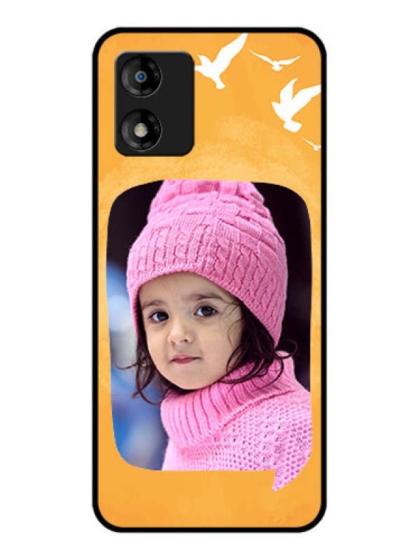 Custom Motorola Moto E13 Custom Metal Phone CaseWater Color Design With Bird Icons