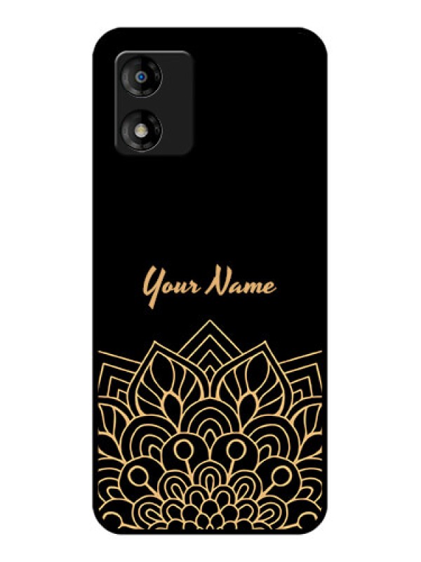 Custom Motorola Moto E13 Custom Metal Phone CaseGolden Mandala Design