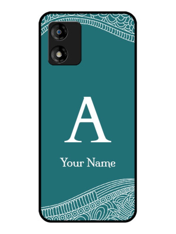 Custom Motorola Moto E13 Custom Metal Phone CaseLine Art Pattern With Custom Name Design