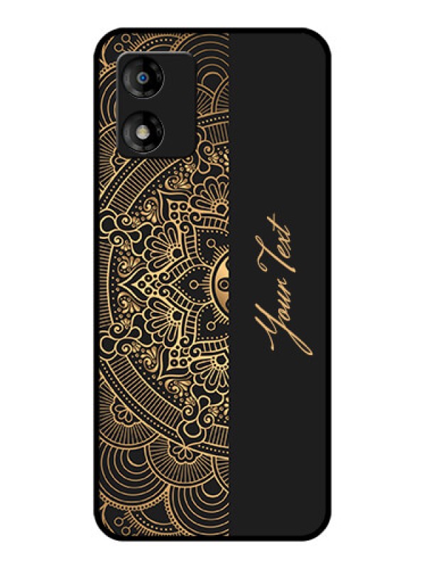 Custom Motorola Moto E13 Custom Metal Phone CaseMandala Art With Custom Text Design