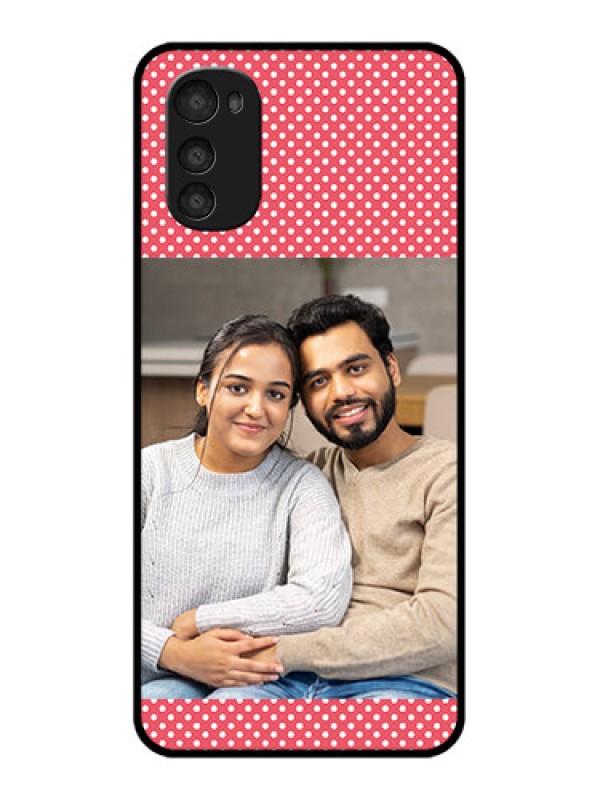 Custom Moto E32s Custom Metal Phone Case - White Dotted Design