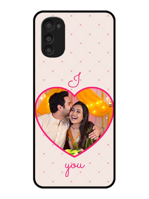 Custom Moto E32s Custom Metal Phone Case - Heart Shape Design