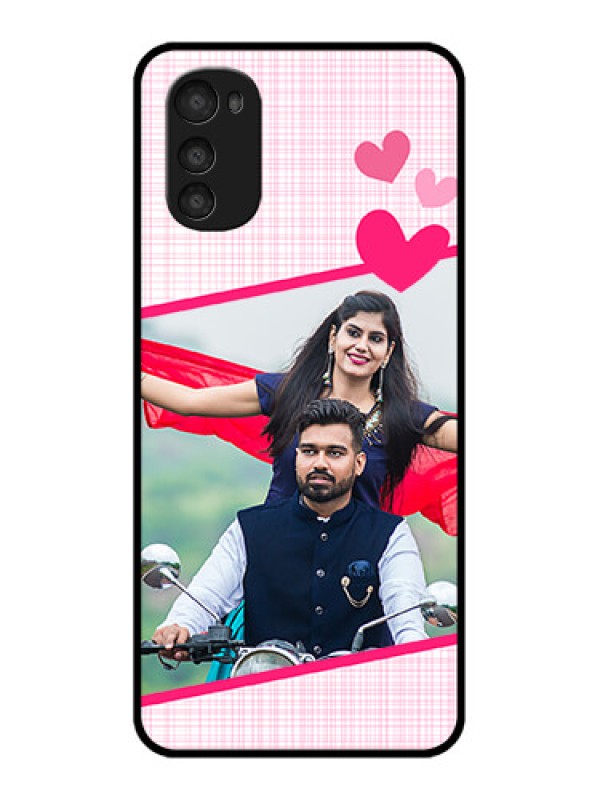 Custom Moto E32s Custom Metal Phone Case - Love Shape Heart Design