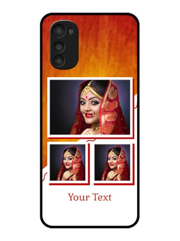 Custom Moto E32s Custom Metal Phone Case - Wedding Memories Design