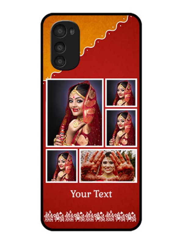Custom Moto E32s Custom Metal Phone Case - Wedding Pic Upload Design