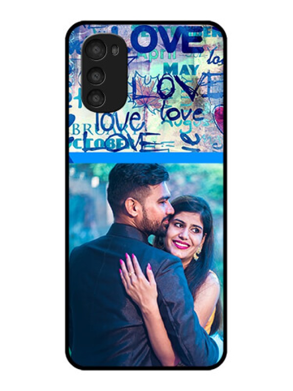 Custom Moto E32s Custom Metal Phone Case - Colorful Love Design