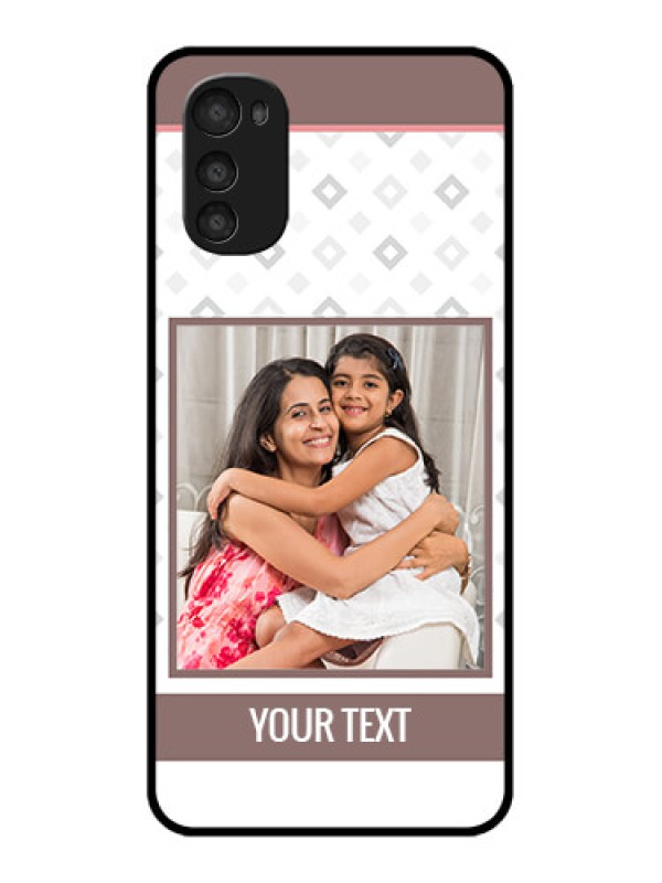 Custom Moto E32s Custom Metal Phone Case - Simple Diamond Design