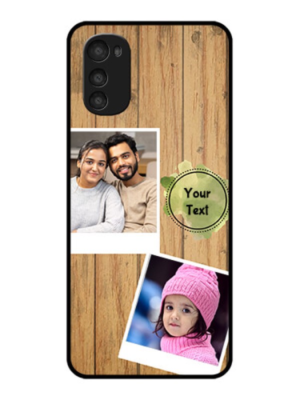 Custom Moto E32s Custom Metal Phone Case - Wooden Texture Design