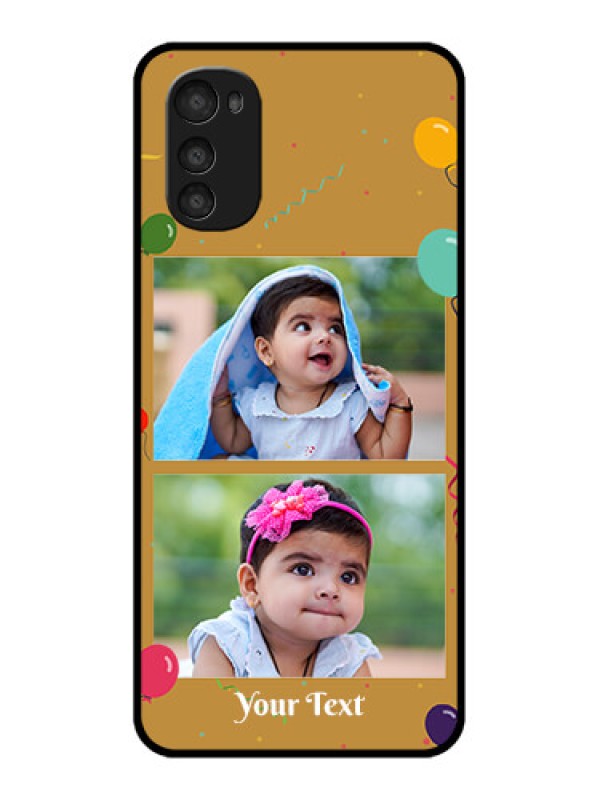 Custom Moto E32s Custom Metal Phone Case - Image Holder With Birthday Celebrations Design
