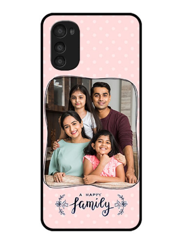 Custom Moto E32s Custom Metal Phone Case - Family With Dots Design