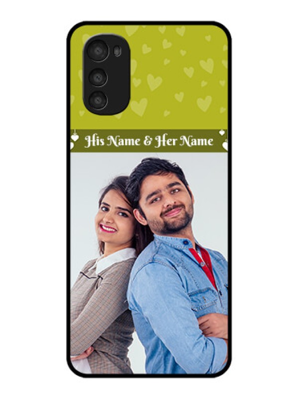 Custom Moto E32s Custom Metal Phone Case - You and Me Heart Design