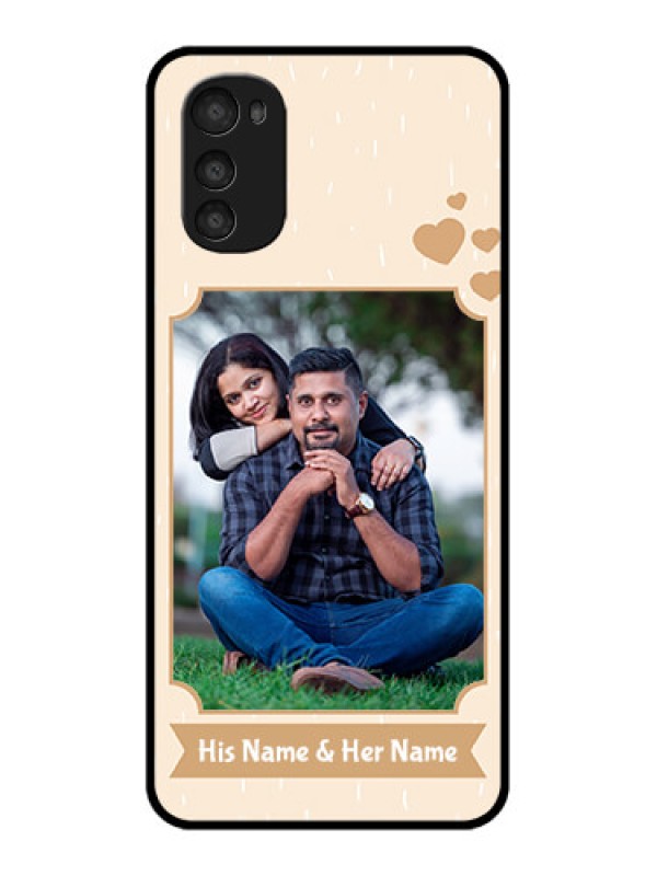 Custom Moto E32s Custom Metal Phone Case - With Confetti Love Design