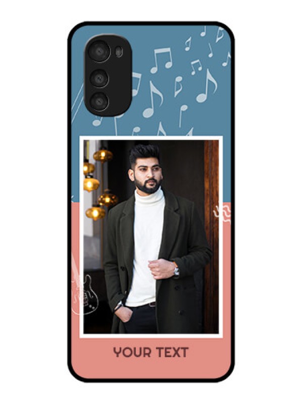 Custom Moto E32s Custom Metal Phone Case - With Color Musical Note Design