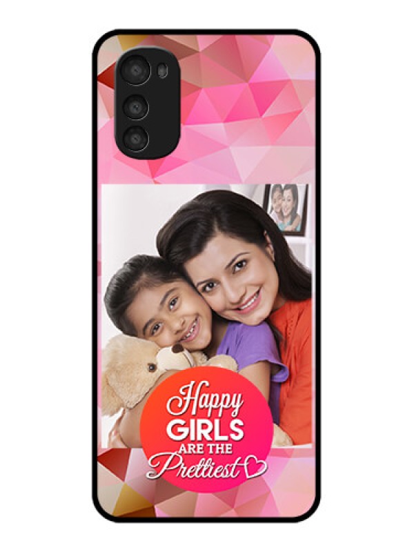 Custom Moto E32s Custom Metal Phone Case - Abstract Triangle Design