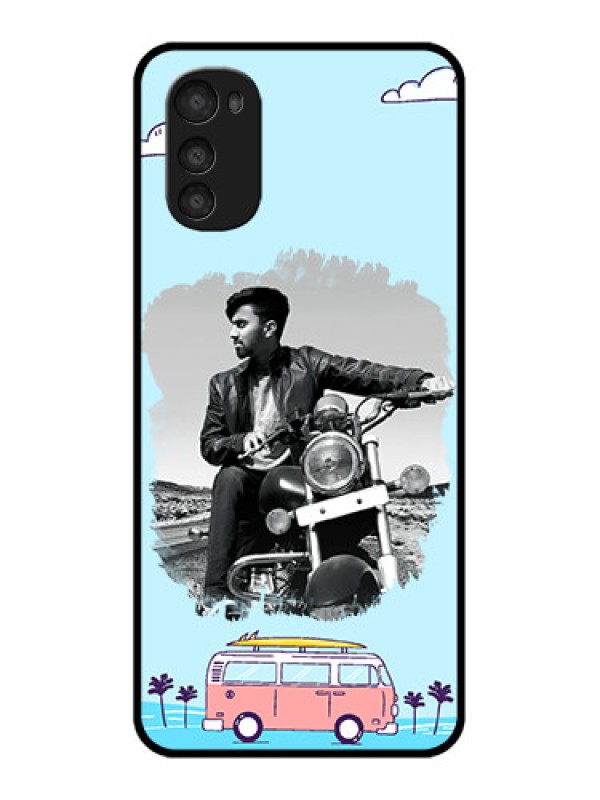 Custom Moto E32s Custom Metal Phone Case - Travel and Adventure Design