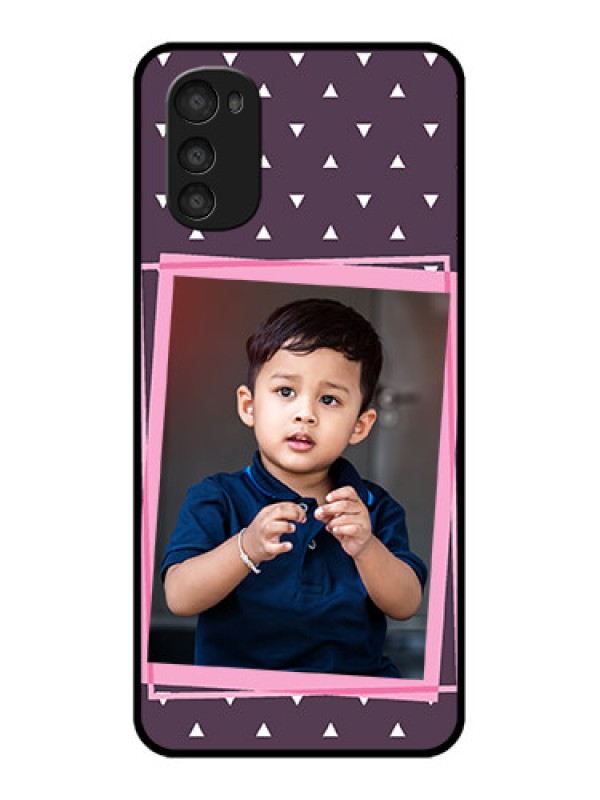 Custom Moto E32s Custom Metal Phone Case - Triangle Pattern Dotted Design