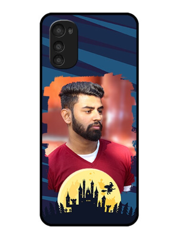 Custom Moto E32s Custom Metal Phone Case - Halloween Witch Design