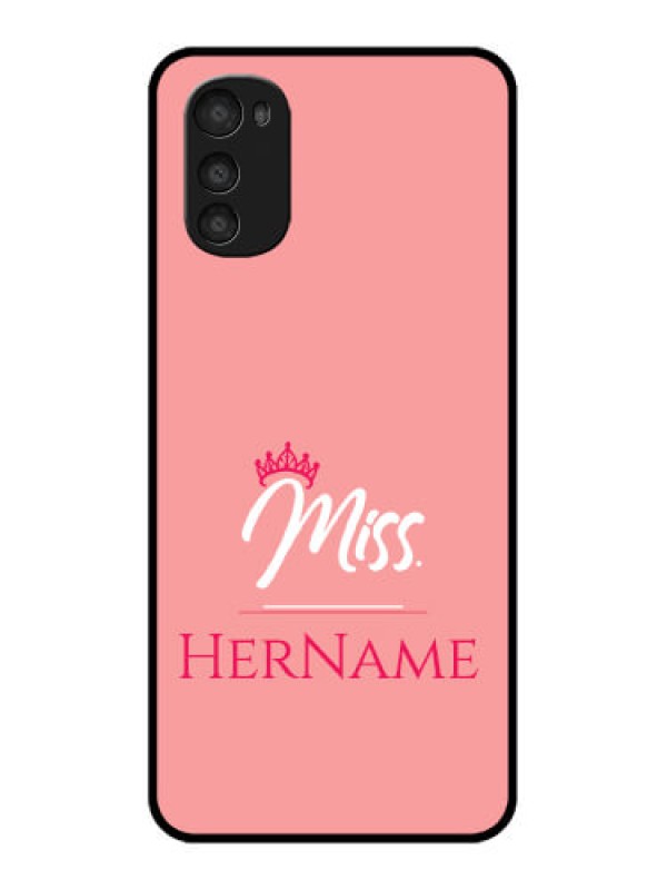 Custom Moto E32s Custom Metal Phone Case - Mrs With Name Design