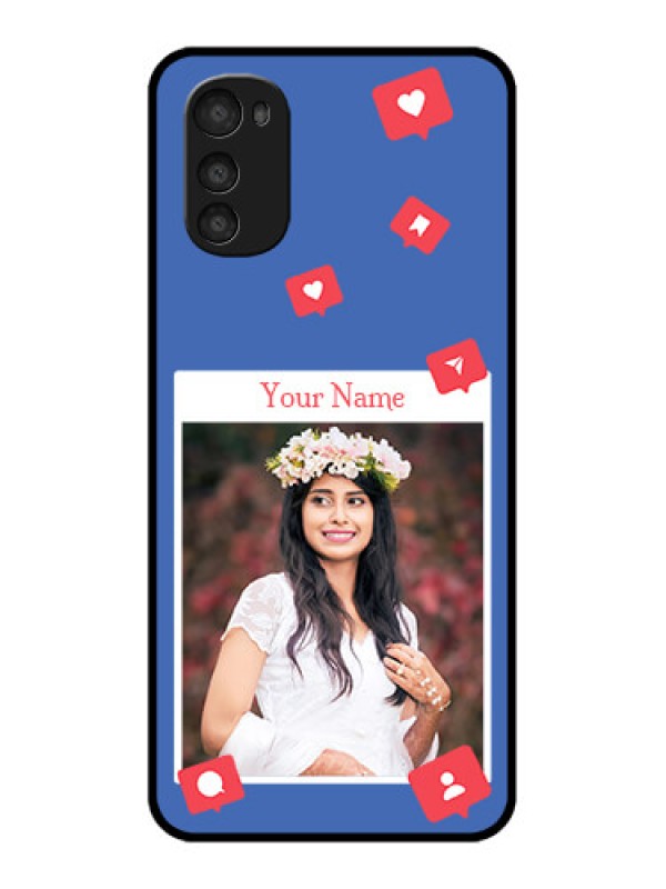 Custom Moto E32s Custom Metal Phone Case - Like Share And Comment Design