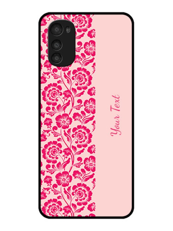 Custom Moto E32s Custom Metal Phone Case - Attractive Floral Pattern Design