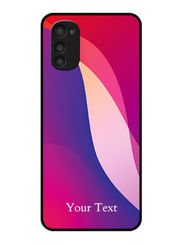 Custom Moto E32s Custom Metal Phone Case - Digital Abstract Overlap Design