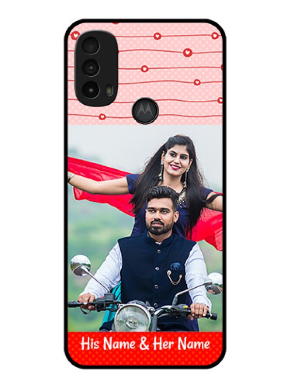 Custom Moto E40 Custom Metal Phone Case - Red Pattern Case Design