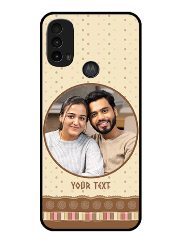 Custom Moto E40 Custom Metal Phone Case - Brown Dotted Mobile Case Design