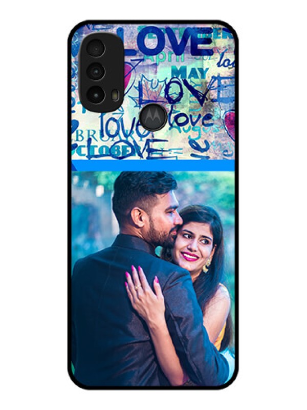 Custom Moto E40 Custom Metal Phone Case - Colorful Love Design