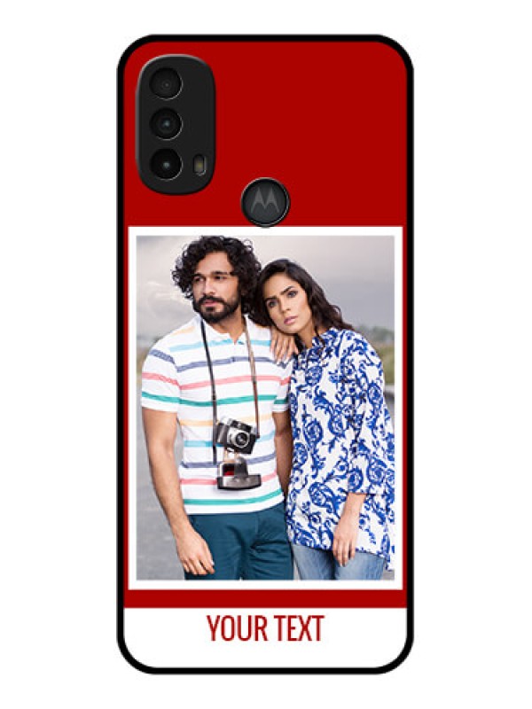 Custom Moto E40 Custom Metal Phone Case - Red Color Design