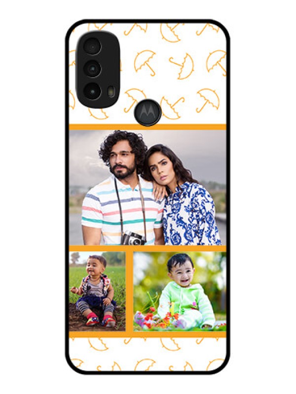 Custom Moto E40 Custom Metal Phone Case - Yellow Pattern Design