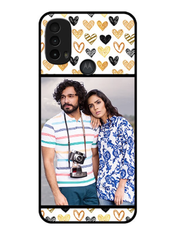 Custom Moto E40 Custom Metal Phone Case - Love Symbol Design