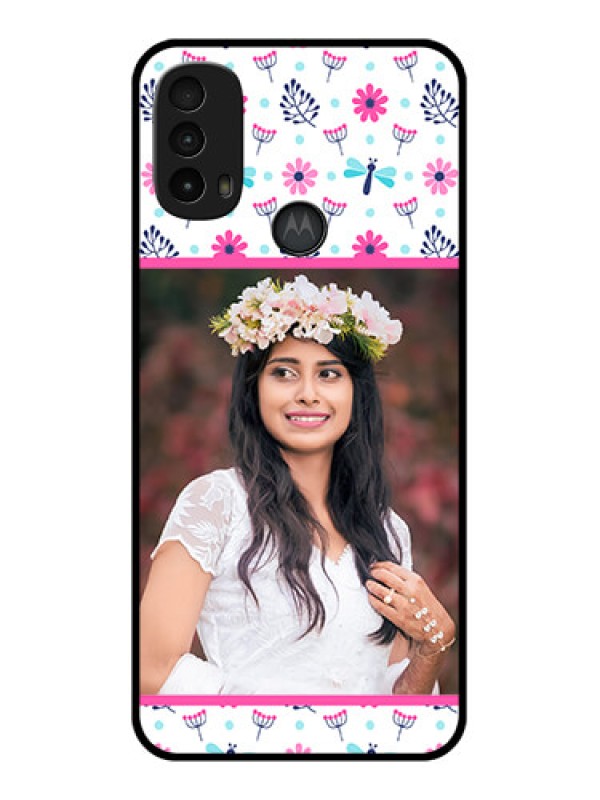 Custom Moto E40 Custom Metal Phone Case - Colorful Flower Design