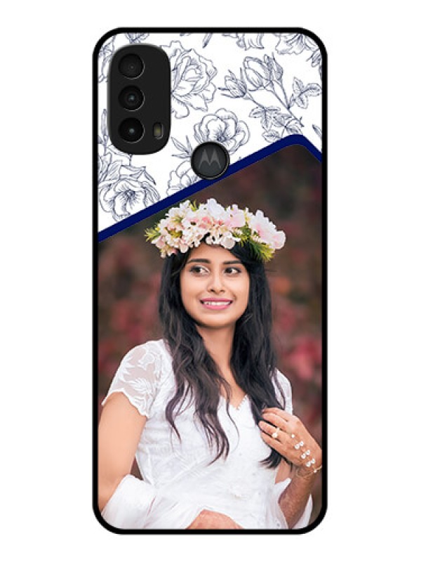 Custom Moto E40 Custom Metal Phone Case - Classy Floral Design