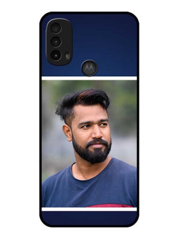 Custom Moto E40 Custom Metal Phone Case - Simple Royal Blue Design