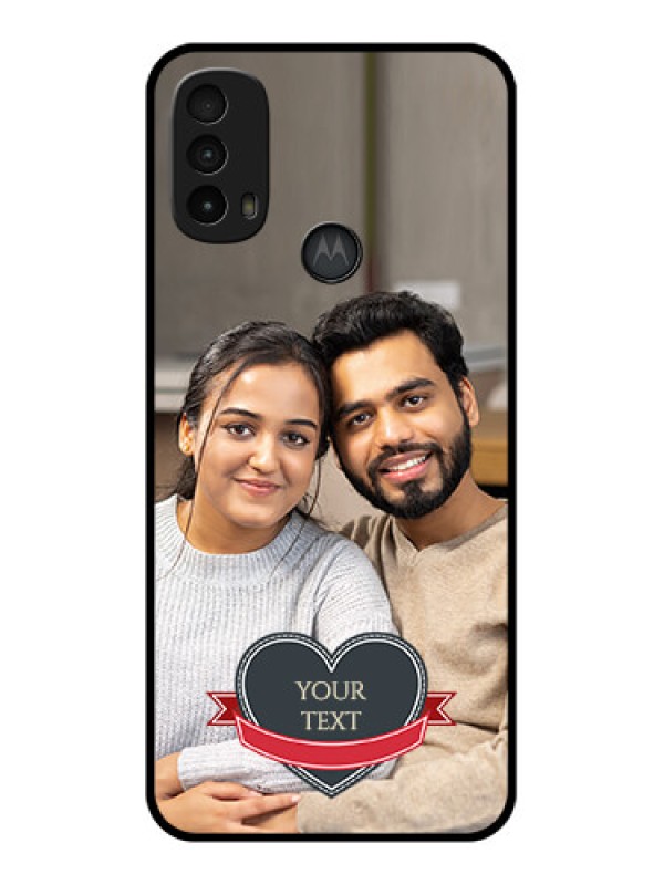Custom Moto E40 Custom Metal Phone Case - Just Married Couple Design