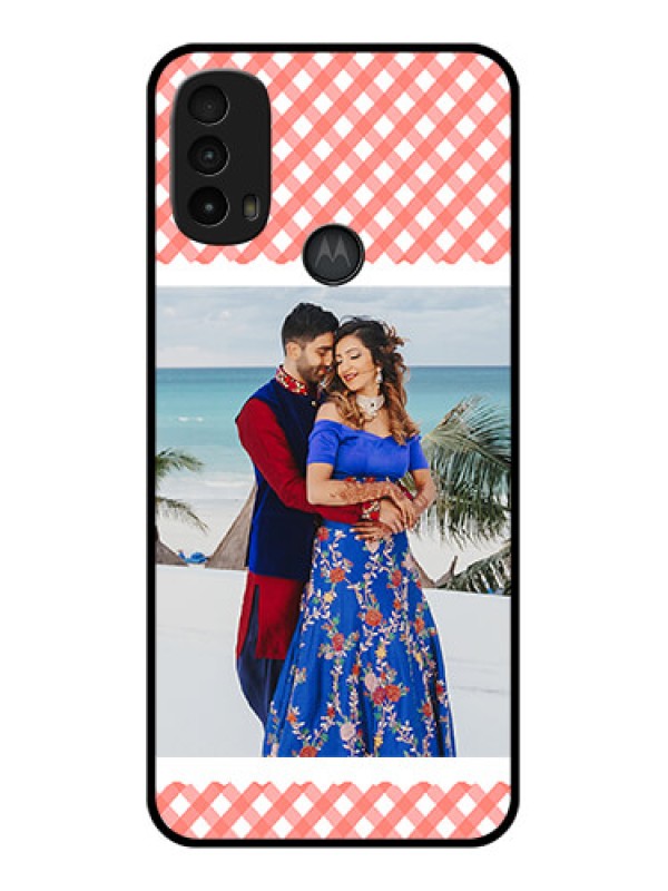 Custom Moto E40 Custom Metal Phone Case - Pink Pattern Design