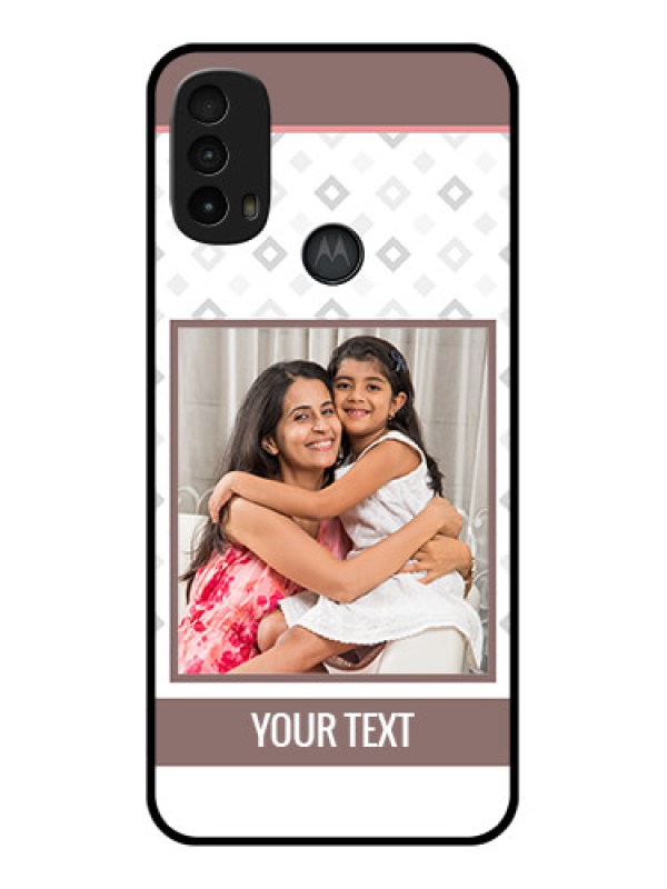 Custom Moto E40 Custom Metal Phone Case - Simple Diamond Design